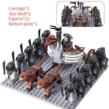  21pcs/lot MOC Uruk-hai Orc Army Group Orcus Figures Model Building Blocks LOTR Bricks Medieval Toys for Children gifts 