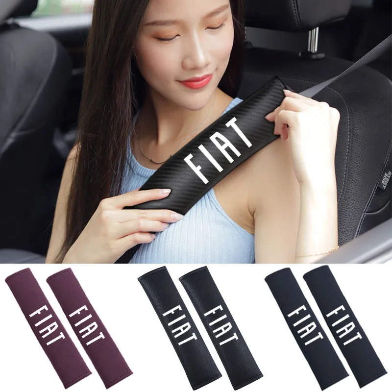 

Car Shoulder Cushion Seat Belt Strap Auto Interior Seat Belt Padding For FIAT 500 500E 500L 500C 500S 500X Car Accessories