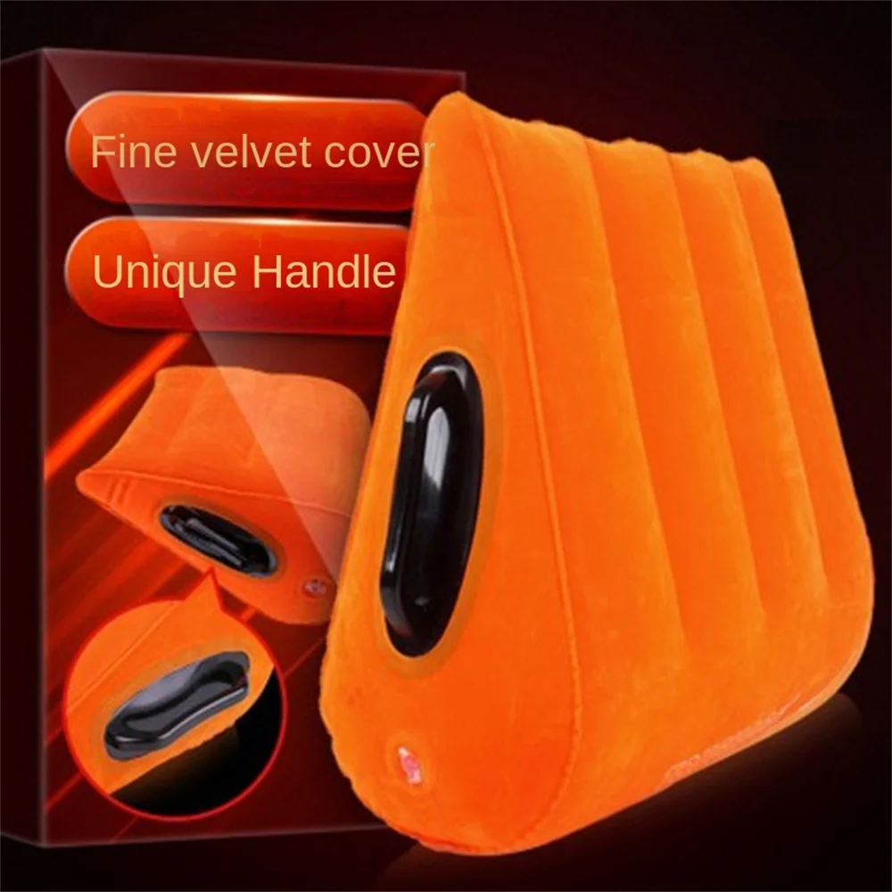Inflatable Pillow Couples Toy For Deeper Position Support Triangle Ramp Cushion Furniture Adult Sex Toy For Men Women Couples