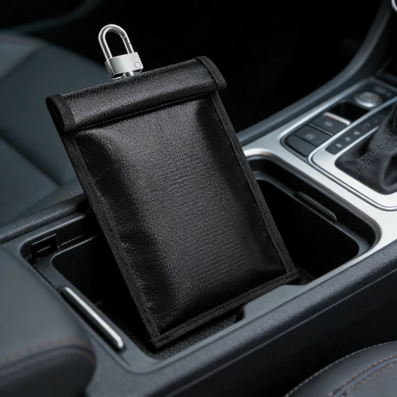 Universal Anti-Theft Signal Blocking Shield: Waterproof & Fireproof Pouch for Keys and Mobile Devices
