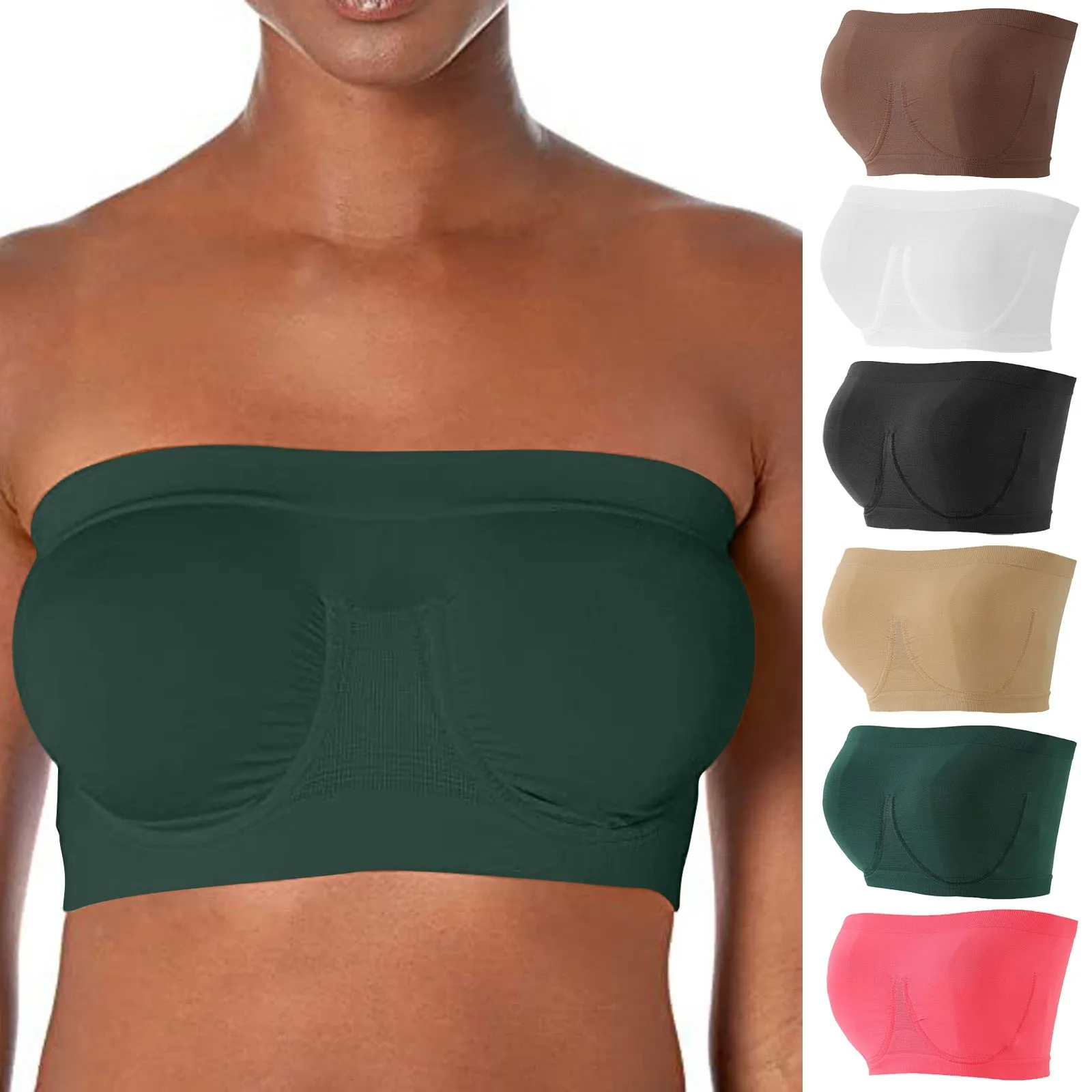 Women Lingerie Bra Women Tube Tops Seamless Bandeau Bra Lingerie Without Straps Strapless Tube Top for Women Large Size Crop Top Sexy Bra Underwear