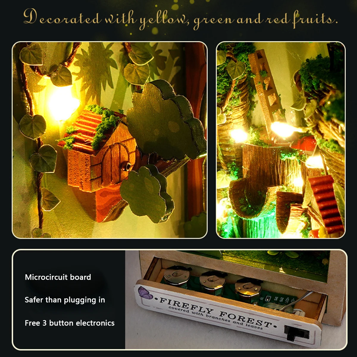 DIY Book Nook Kit 3D Wooden Puzzle Bookend Decor with