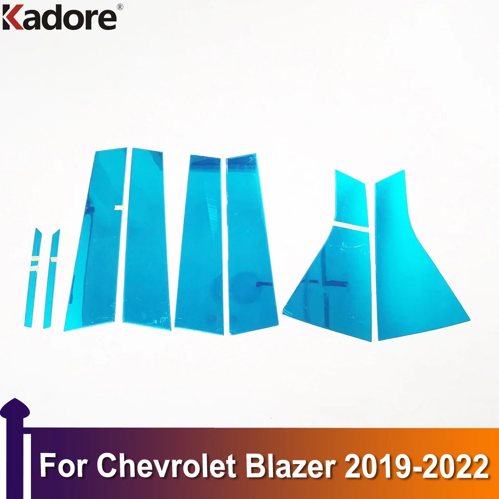 

For Chevrolet Blazer 2019-2021 2022 Window Center Pillar Moldings Strips Cover Exterior Car Accessories Stainless Steel