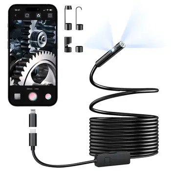 KERUI Single/Dual Lens Endoscope Camera For iPhone iPad IOS & Android Type-c Led Light IP67 Borescope Industry Inspection Camera 1