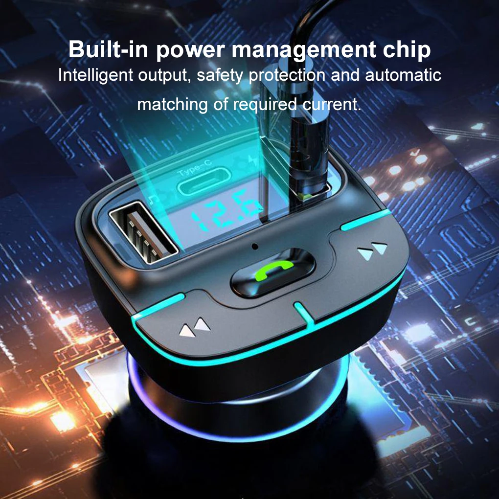 Car Bluetooth MP3 player USB Fast Charging interface support for MP3/WMA/WAV/FLAC/APE Music Decoding Formats Wireless Car Kit