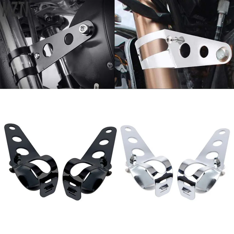 2PCS Motorcycle Headlight Mount Bracket Fork Ear Chopper Headlamp