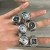 Vintage Punk Finger Watch Mini Elastic Strap Alloy Watches Couple Rings Jewelry Clock Retro Roman Quartz Watch Rings Women Men 5
