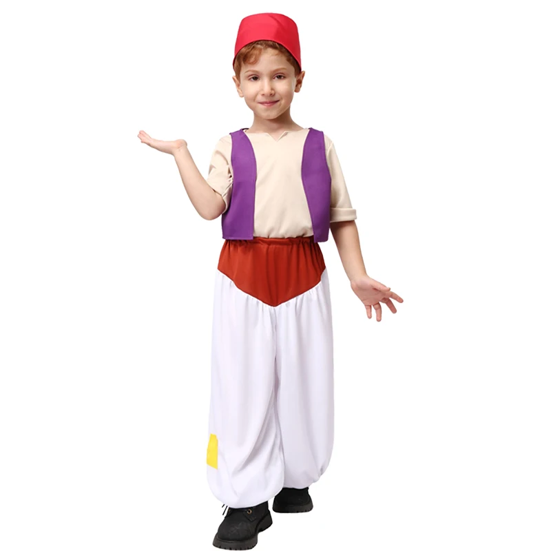 Kids Cosplay Costume Medieval Prince Costume Child Halloween Prince Aladdin Costume Boys Fairy Tale Anime Role Play Outfits Party Dress Up