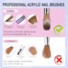 5pcs Kolinsky Acrylic Nail Brush Set Size 6/8/10/12/14 for Acrylic Powder Application Brushes Art Extension Carving Salon Home 4