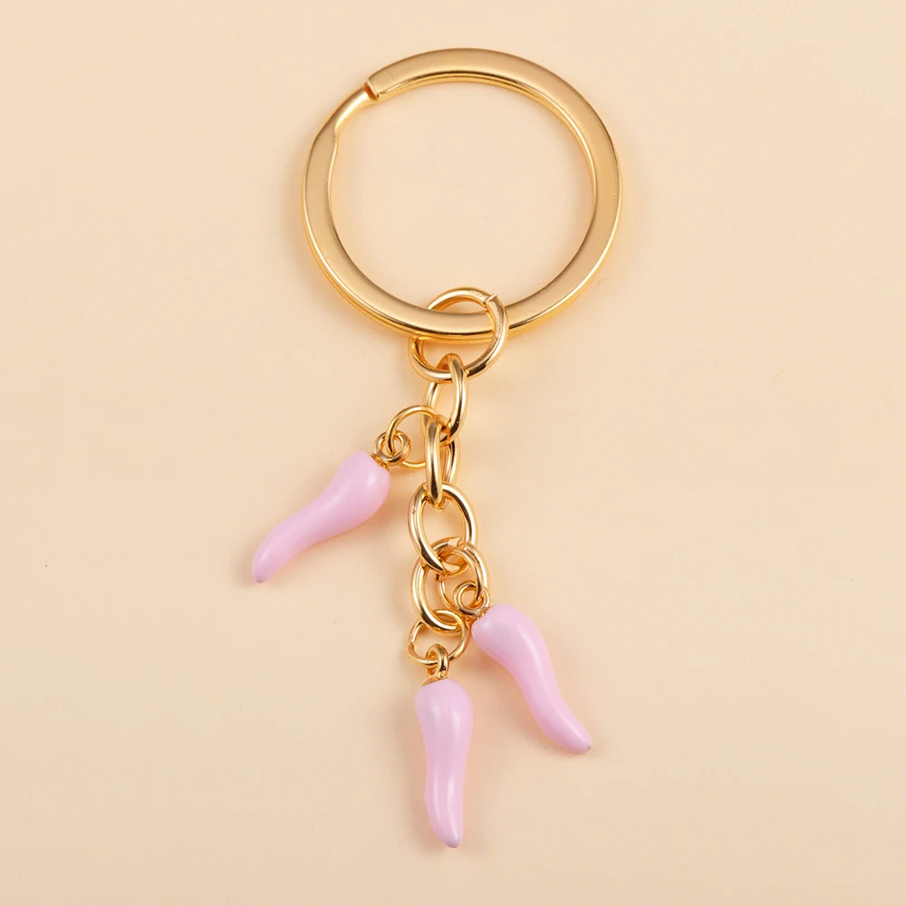 Bunte Emaille Pfeffer Schlüsselanhänger Lustige Chili Baumeln Split Schlüsselanhänger Frauen Mädchen Tasche Autoschlüssel Ornament Anhänger Modeschmuck Geschenk – Detail 13