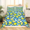 Lemon Duvet Cover Girls Boys Kids Botanical Lemon Pattern Comforter Cover Tropical Fruit Room Decorative Bedding Set with Zipper 3