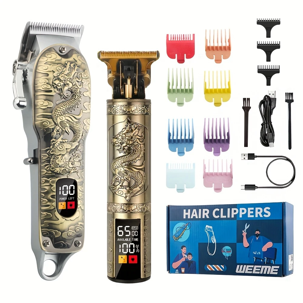 Dragon Pattern Hair Trim USB Charge 2000 mAh lithium battery zinc alloy gear length adjustment whisker trimmer Christmas present BEST SELLERS