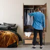 Armoire, Wardrobe Closet with Hanging Rod, Bedroom 71" Freestanding Wardrobe Cabinet with Doors, Adjustable Shelves and Drawer 2