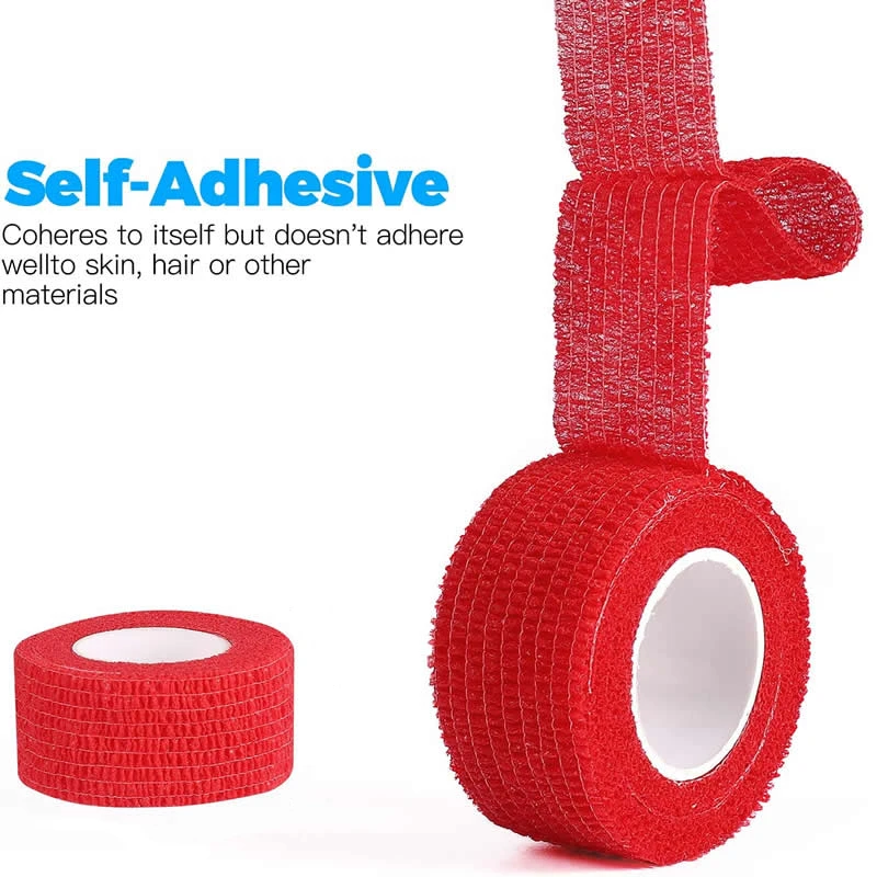 Self Adhesive Bandages Sports Tape Nonwoven Waterproof Wrist Ankle Finger Protection Tattoo Bandage Width 2.5-10cm 3-12 Rolls