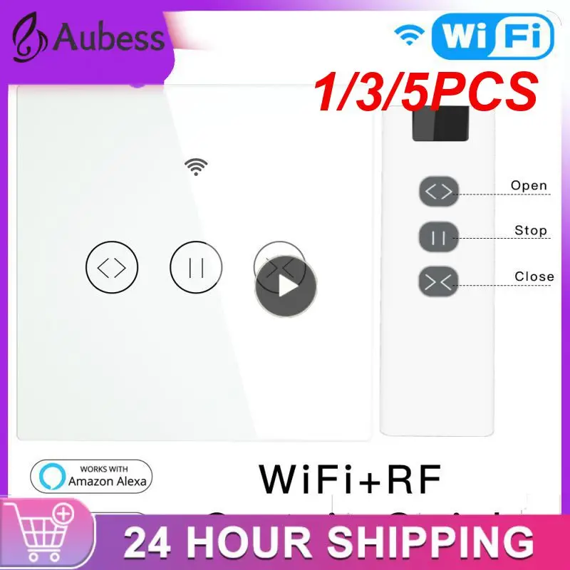 

1/3/5PCS Moes WiFi RF433 Smart Touch Curtain Roller Blinds Motor Switch Tuya Smart Life App Remote Control Works with Alexa