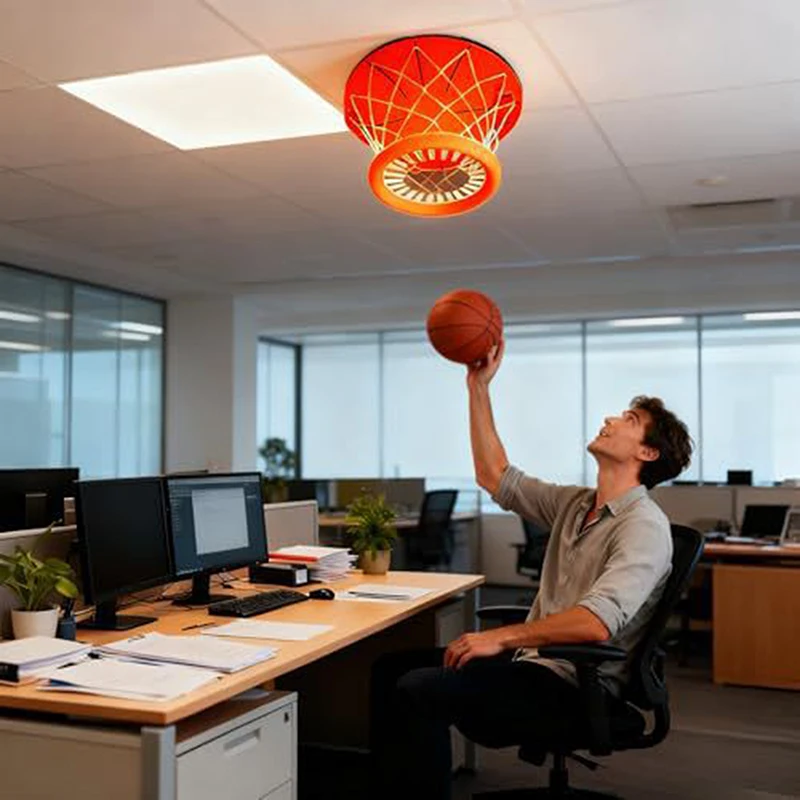 Indoor Youth Basketball Hoop for Ceiling Installation; Home Sport Game Set & Training Equipment.