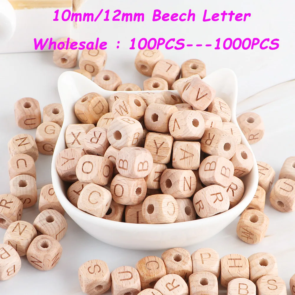 

Wholesale 10/12MM Beech Wooden Alphabet Bead 100-1000Pcs DIY Bracelet Jewelry Making Handmade Accessories