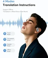 UYUXIO Real Time Translator Headphones AI Language Translation Earbuds 144 Languages & Accents 3 in 1 OWS Ear Buds for Business 4
