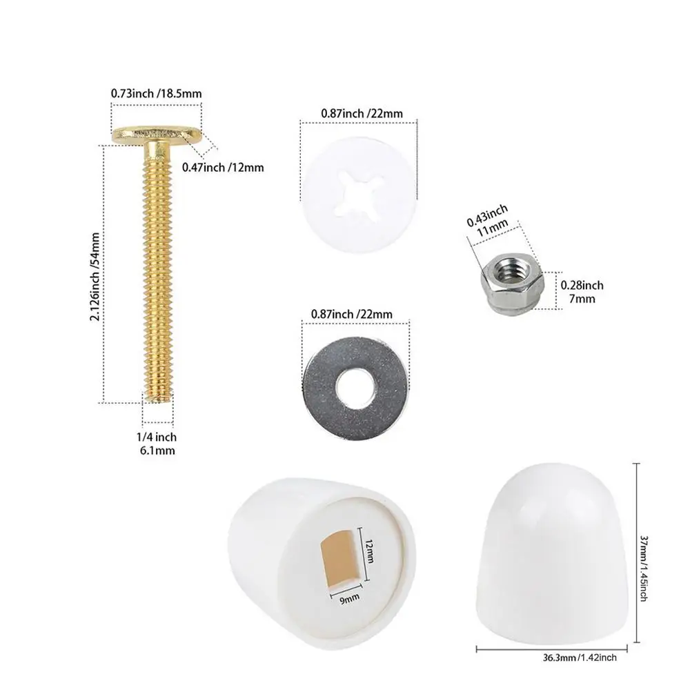 Toilet Fixing S Set Durable Toilet Cover Set Toilet Parts Wear-Resistant S Nut Cover Set Toilet Floor S Caps Set For Home Hotel