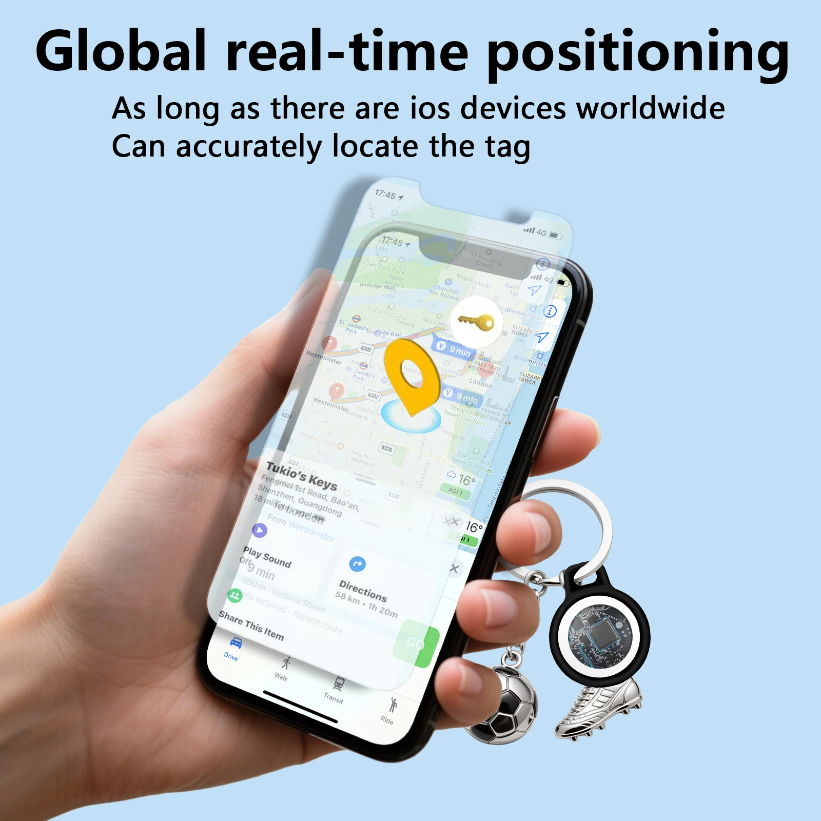 Timethinker Bluetooth GPS Tracker Smart Tag Airtag Work with Apple Find My APP ITag Locator Air Tags Pet Key Finder for iOS gps locator