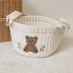 Chic Baby Bear Embroidery Diaper Caddy Organizer (A Bear Small)