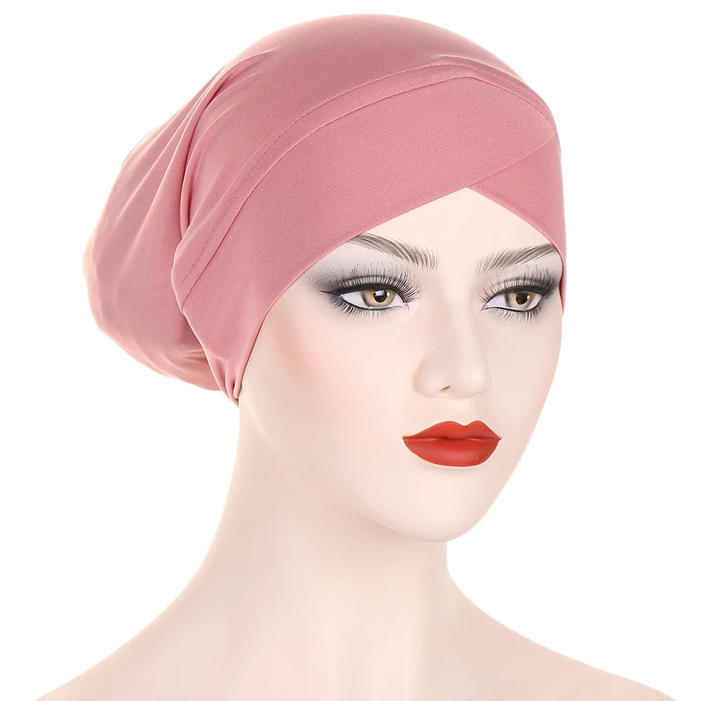 

Inner Hijab Caps Muslim Stretch Jersey Cap Islamic Underscarf Bonnet Female Headscarf Turbante Turban Mujer Headwrap Underscarf