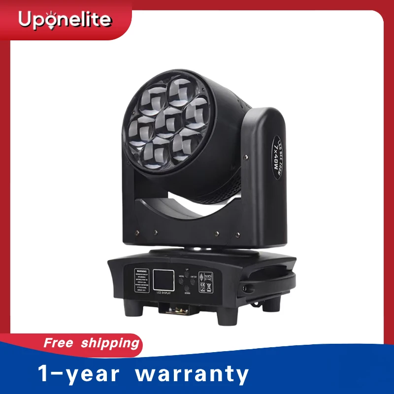 Big Bees Eyes 7x40W RGBW LED Beam + Wash Zoom Lighting DJ Disco Home Party Night Club Bar