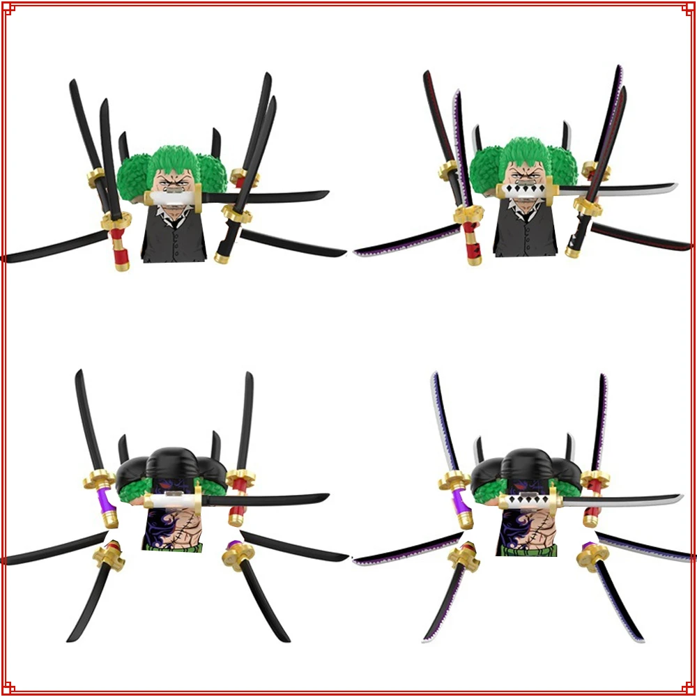 Anime One Piece Series Building Blocks Doll Limited Edition Roronoa Zoro Action Figures Desktop Decorations Kids Birthday Gifts