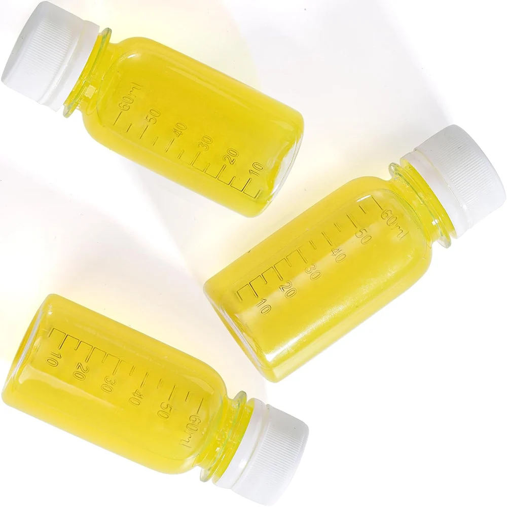 Small Shot Bottles GingerBottles Mini Clear Plastic Bottles Mini Liquor/Travel Bottles Juice Potion Liquids Whiskey 2 oz