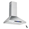 36 Inch Stainless Steel Wall Mount Range Hood 780CFM 4-Speed Touch Panel Adjustable Timer Remote Control Dishwasher-Safe Filters 1