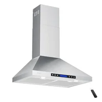 36 Inch Stainless Steel Wall Mount Range Hood 780CFM 4-Speed Touch Panel Adjustable Timer Remote Control Dishwasher-Safe Filters 1