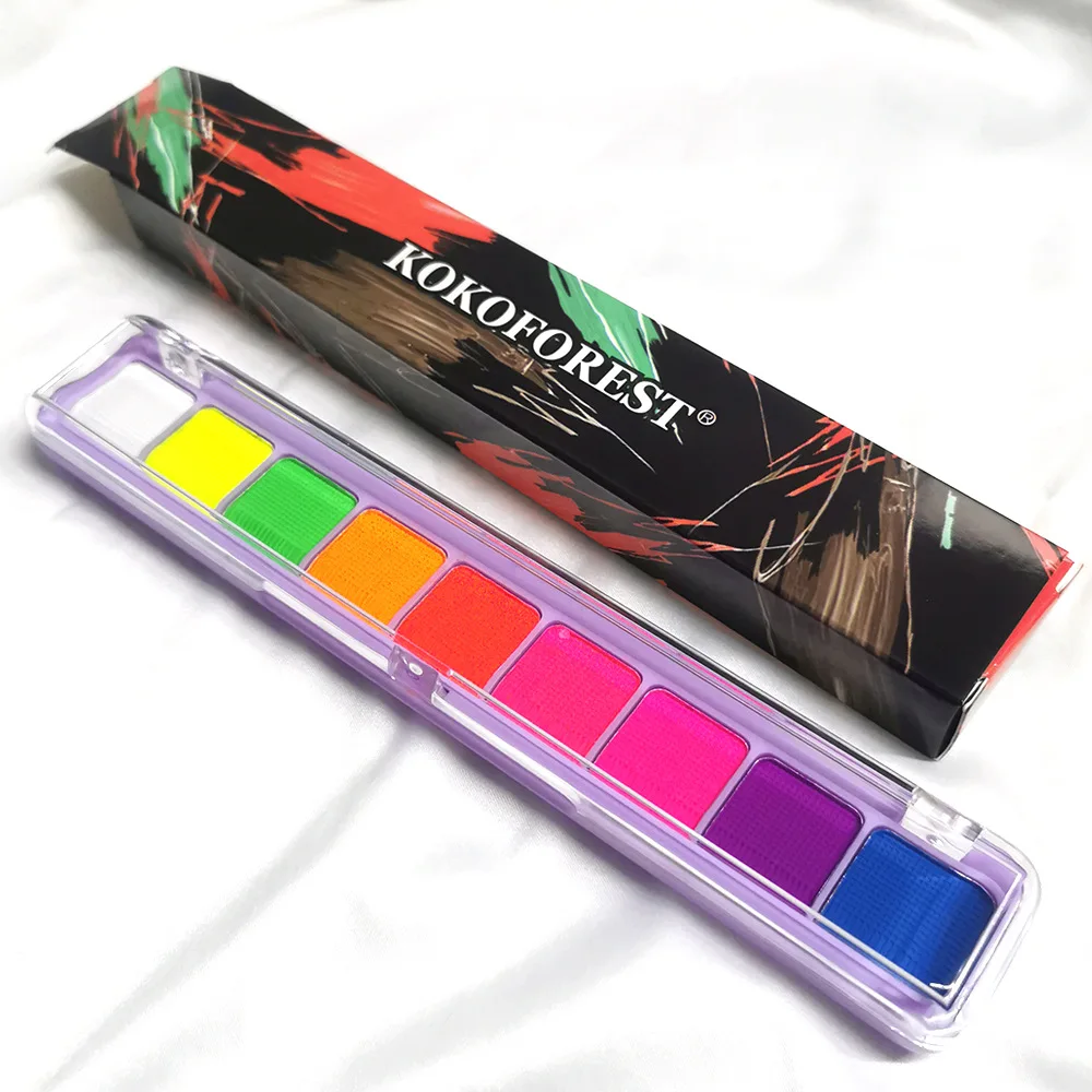 9 Colors Water Activated Eyeshadow UV Light Neon Eyeshadow Pastel-Black Light UV Reactive Eye Glow in Dark Palette eye shadow eye shadow plate