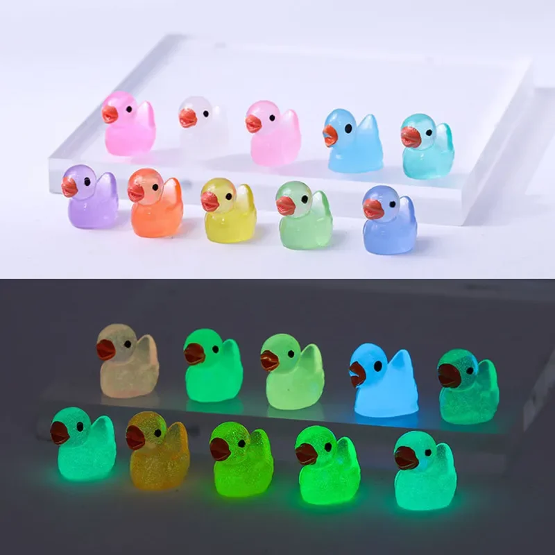 Miniature Duck Figurines 50/100PCS Luminous Moss Microlandscape Fairy Garden Accessories Home Decor Glow in Dark