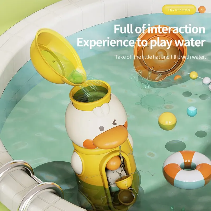 Bath Bathtub Toys for Toddlers 1 2 3 Years Old with Rotatable Waterwheel.Bathroom Water Scoop Fun Bath Toys for Toddlers 3