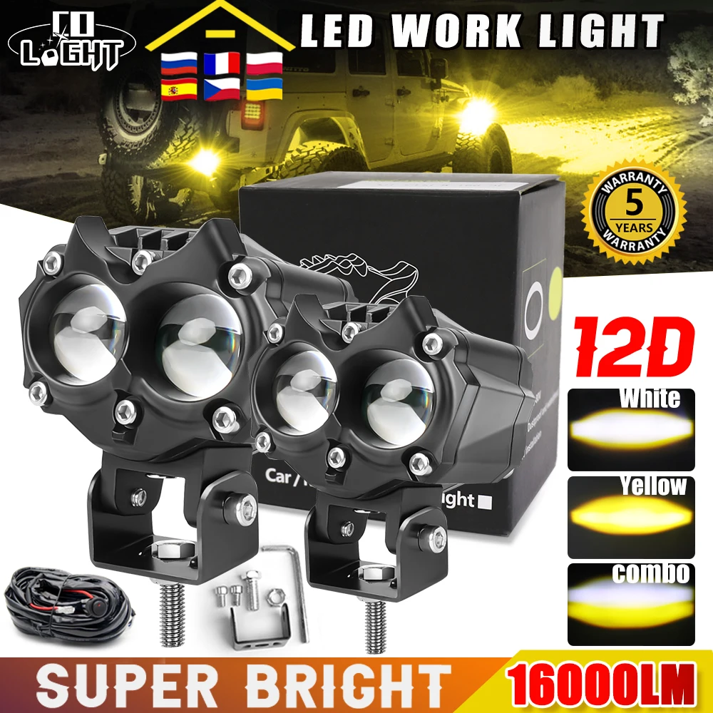 Co Light-Barre Lumineuse Stroboscopio À Led Pour Voiture, Phares Antibrouillard Pour Moto Tout-Terrain, Camion Suv Rl, 16 000L