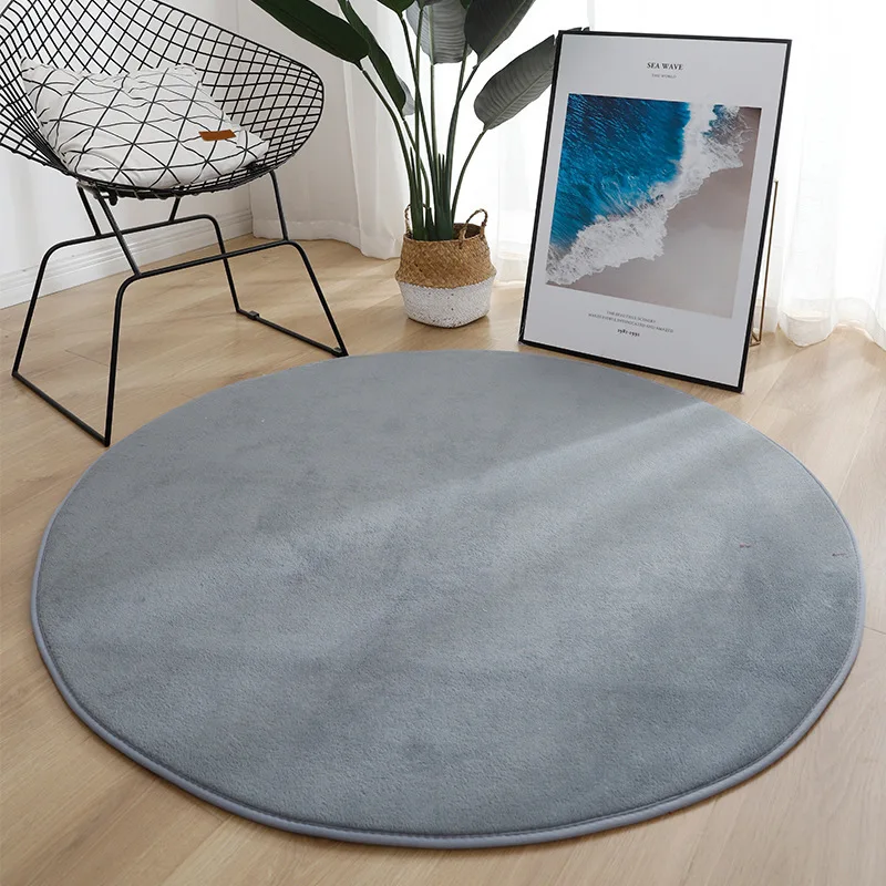 

Thicken Round Rug Carpets for Living Room Large Coral Fleece Floor Mats Kids Room Velvet Rugs for Bedroom Modern Furry Area Rugs