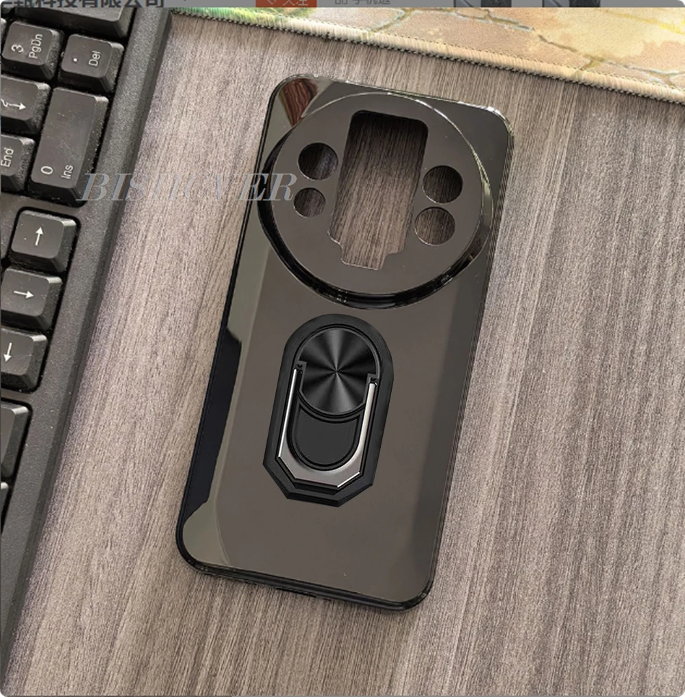 Enhanced Back Ring Holder Silicone Phone Case with TPU Soft Cover
