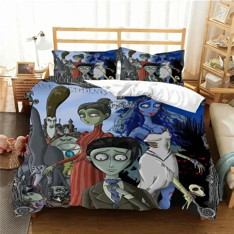 love animated film corpse bride Bedding Set Single/Twin King Duvet Cover home Bedroom Decor Bedspread Pillow Cover 5