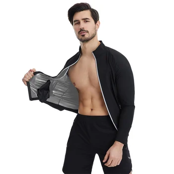 Sauna Suit for Men Waist Trainer Gym Boxing Sweatshirts Sweat Sauna Jackets 2