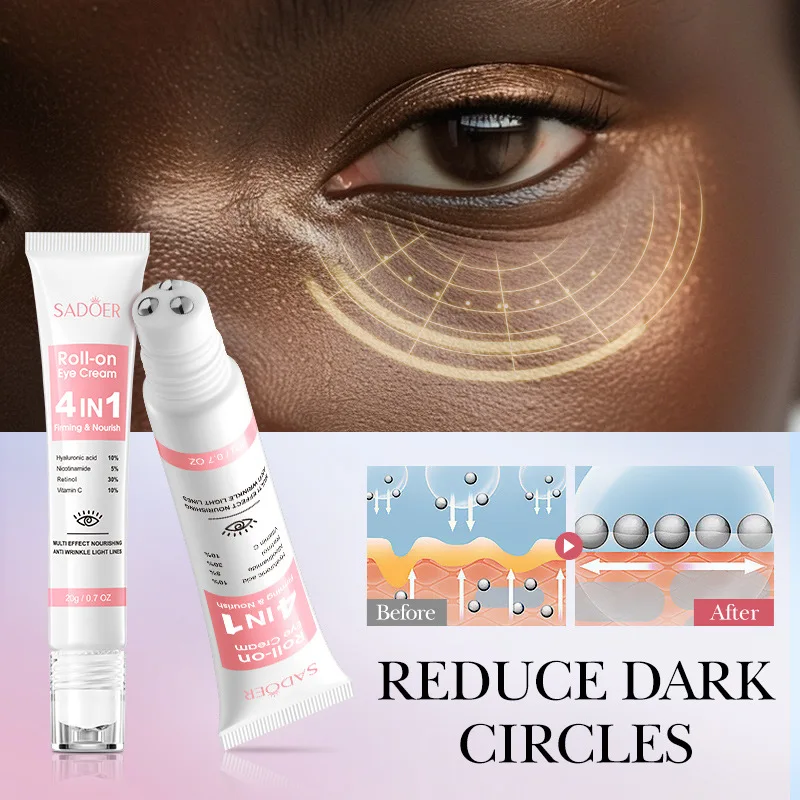 1/2/3pcs SADOER Eye Cream Retinol Nicotinamide Hyaluronic Acid Vitamin C Anti Dark Circle 4in1 Moisturizing Anti-Aging Eye Serum