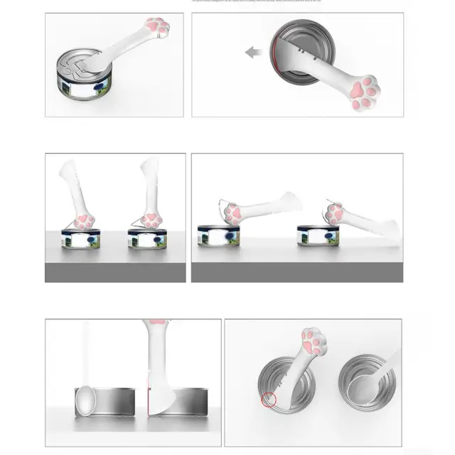 Pet Canned Spoon Adorable Lovely Paw Design Silicone Cat Food Can Lid Cover Spoon Jar Opener Puppy Feeding Food Scoop 3