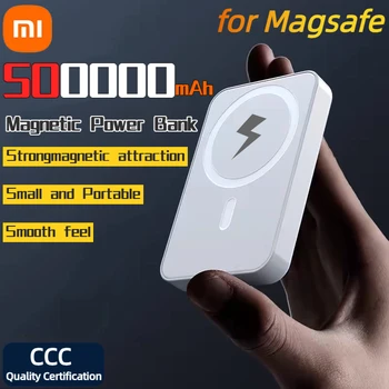 Xiaomi 500000mAh batterie externe magnétique sans fil Ultra-mince haute capacité batterie externe Portable Powerbank pour iPhone Samsung