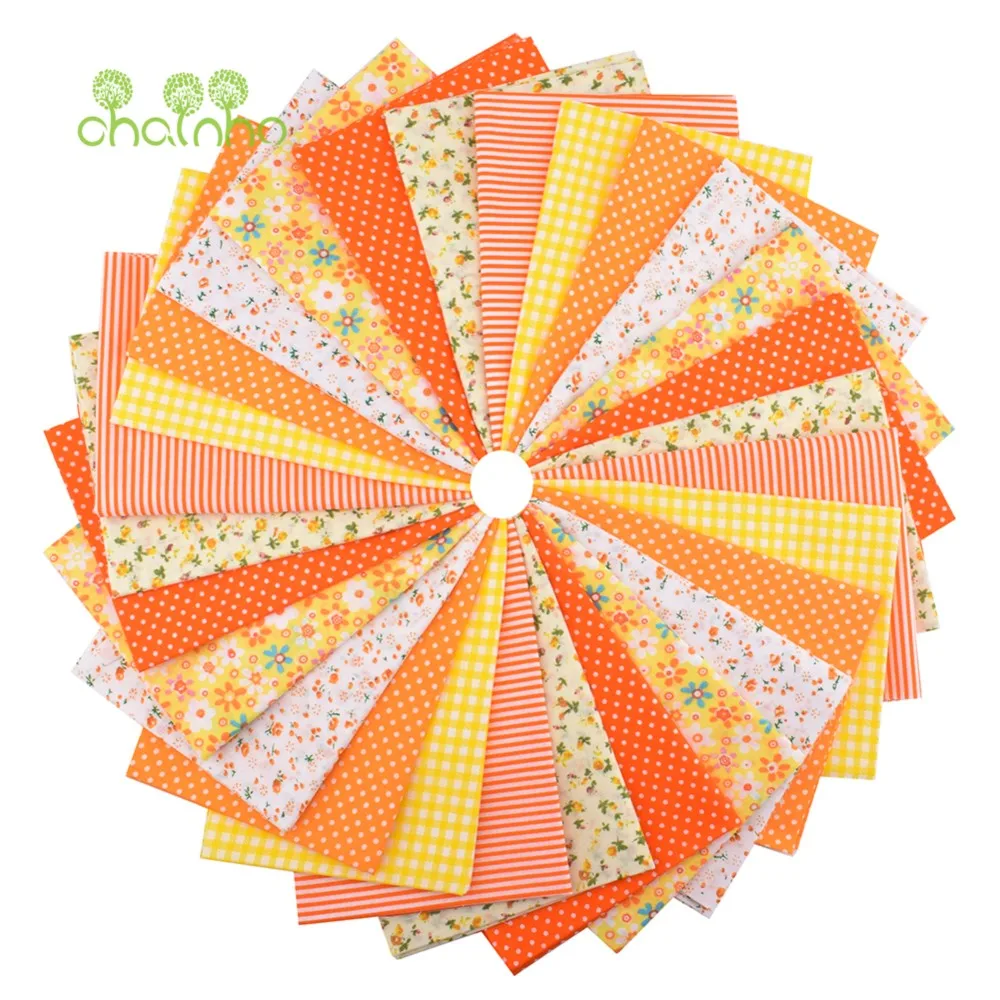 Chainho,Low Density Plain Weave Thin Cotton Fabric,Classical DIY Quilting Sewing  Material,Patchwork Cloths Bundle,50x50cm/Piece