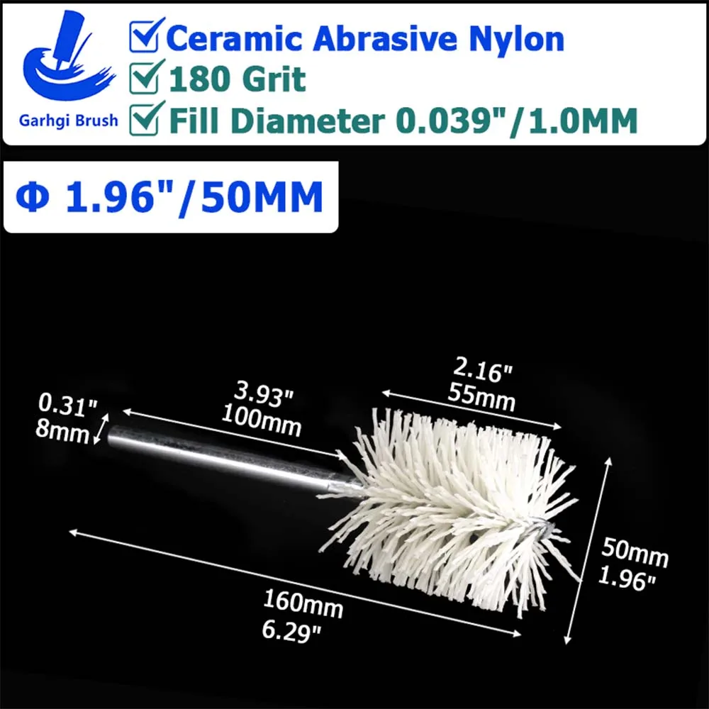 Ceramic Abrasive Nylon Tube Brushes for Surface Prep and Polishing
