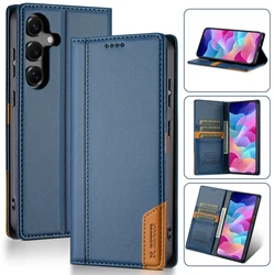 Elegant Wallet Flip Leather Case with Double Hem Stitching and Multiple Card Slots - Galaxy S23 Plus (Blue)