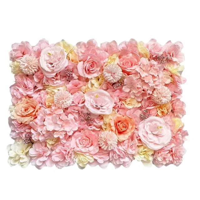 Set di 6 pannelli da parete con fiori artificiali in seta 3D, motivo