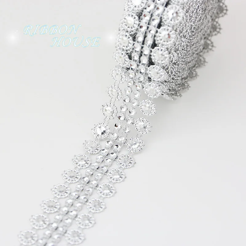 Estrás Bling Boda Malla Diamante Envolvente Cinta Pastel