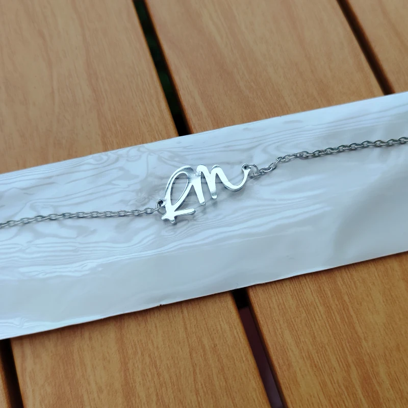 Stainless steel letter bracelet