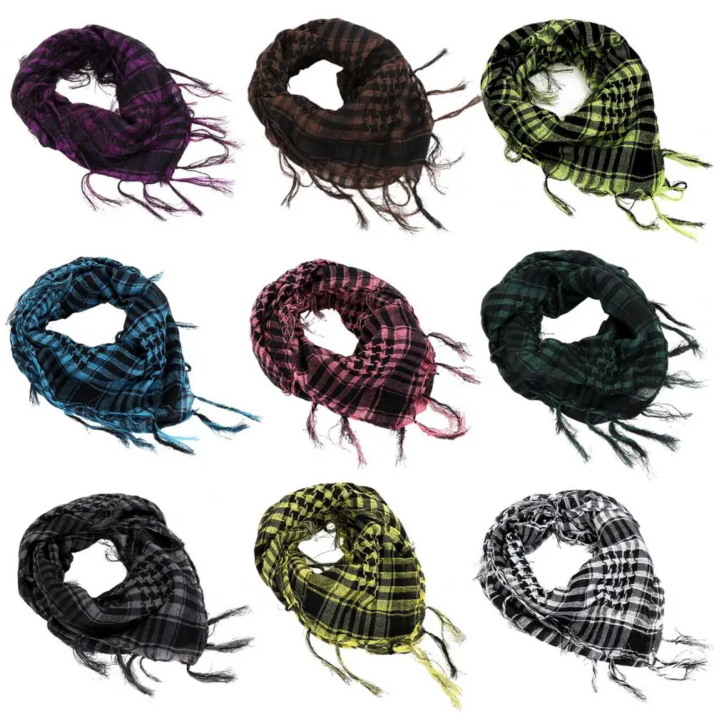 Outdoor Hiking Scarves Military Arab Tactical Desert Scarf Outdoor Hiking Desert Scarf Headshawl Tassel Men Women Bandana Scarf