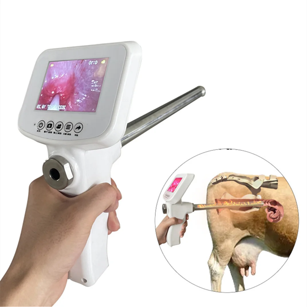 Visual Endoscope Artificial Insemination Gun For Pig Cow Dog Sheep Horse Farm Veterinary Breeding Kit Tools With 15MP Camera